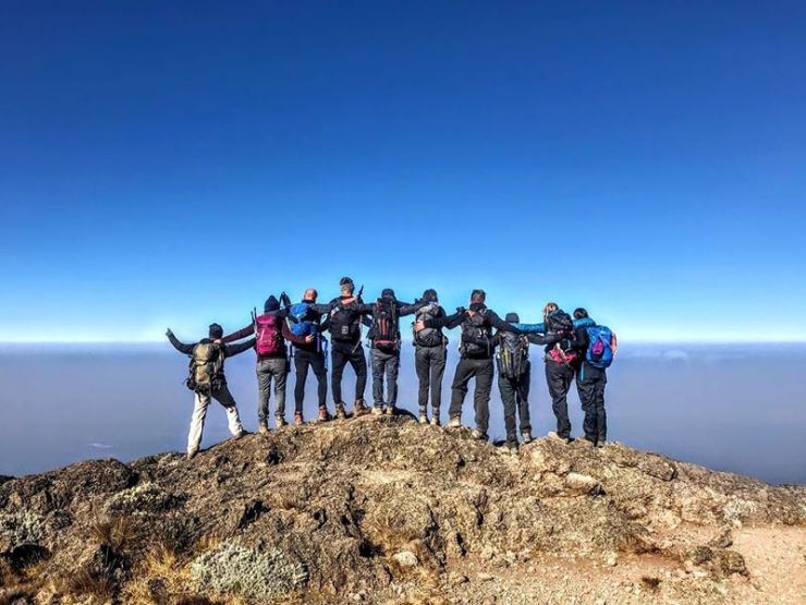 De volledige groep bovenaan de Barranco wall
