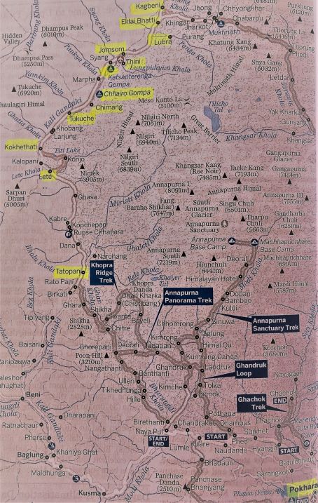 Nepal trekking route
