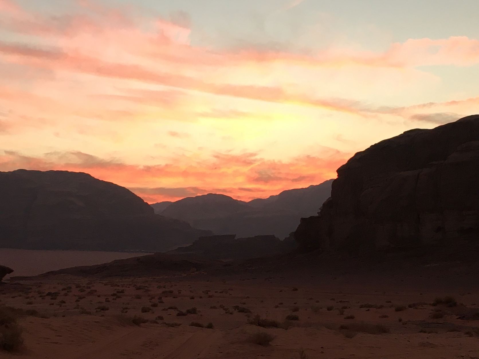 wadi rum zonsondergang